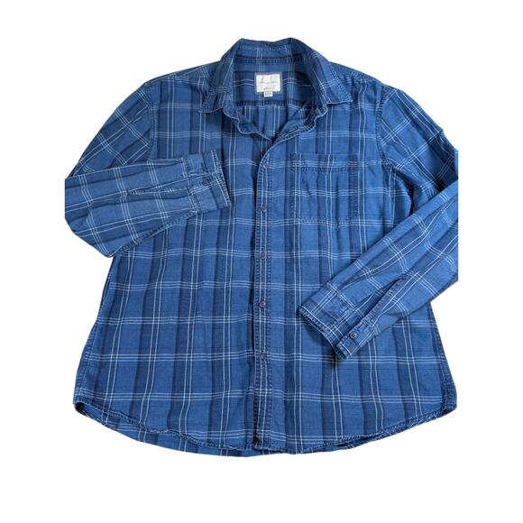 American Eagle Outfitters Super Soft Button Up Shirt Men's Size XL Blue Plaid - Picture 1 of 8